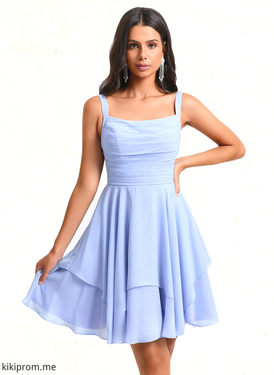 Skye A-line Scoop Short Chiffon Homecoming Dress With Pleated HFP0025654