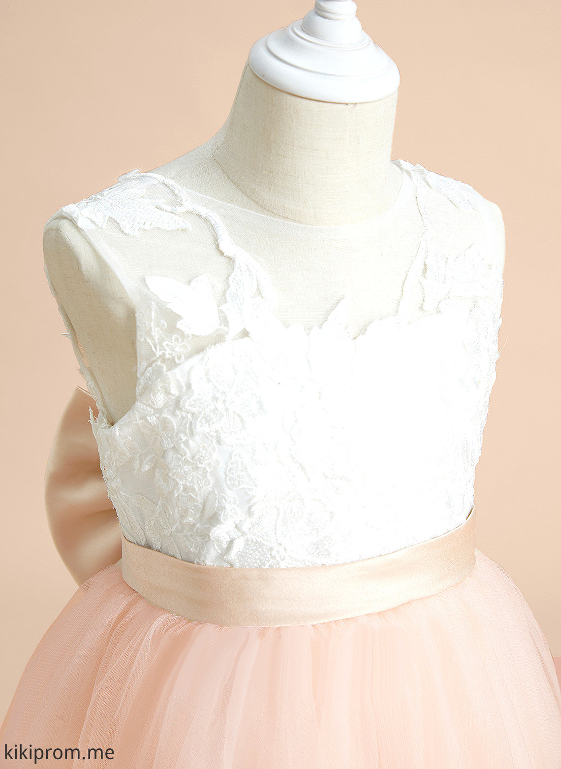 Flower Flower Girl Dresses Dress Alisha With A-Line Bow(s) Girl Neck Tulle/Lace - Knee-length Sleeveless Scoop