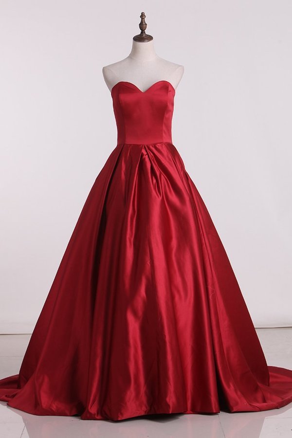 2024 Prom Dresses Sweetheart Satin PBSYKKZT