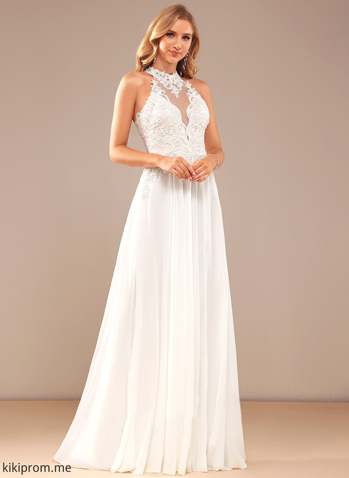 With Lace A-Line High Chiffon Essence Wedding Neck Sequins Floor-Length Wedding Dresses Beading Dress