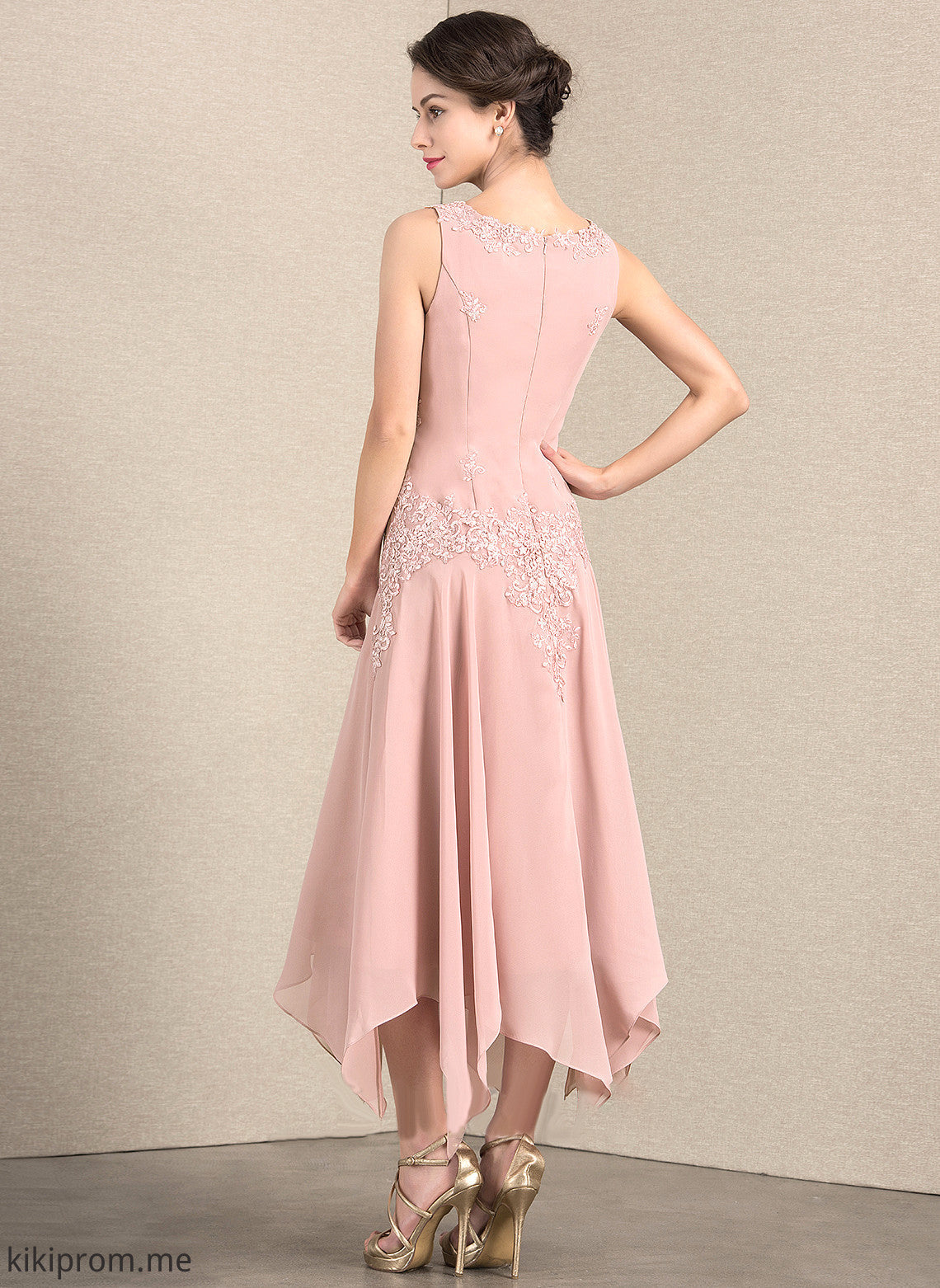 V-neck Lace Sequins Chiffon A-Line With of Appliques Ankle-Length Jill Mother of the Bride Dresses Bride Dress the Mother