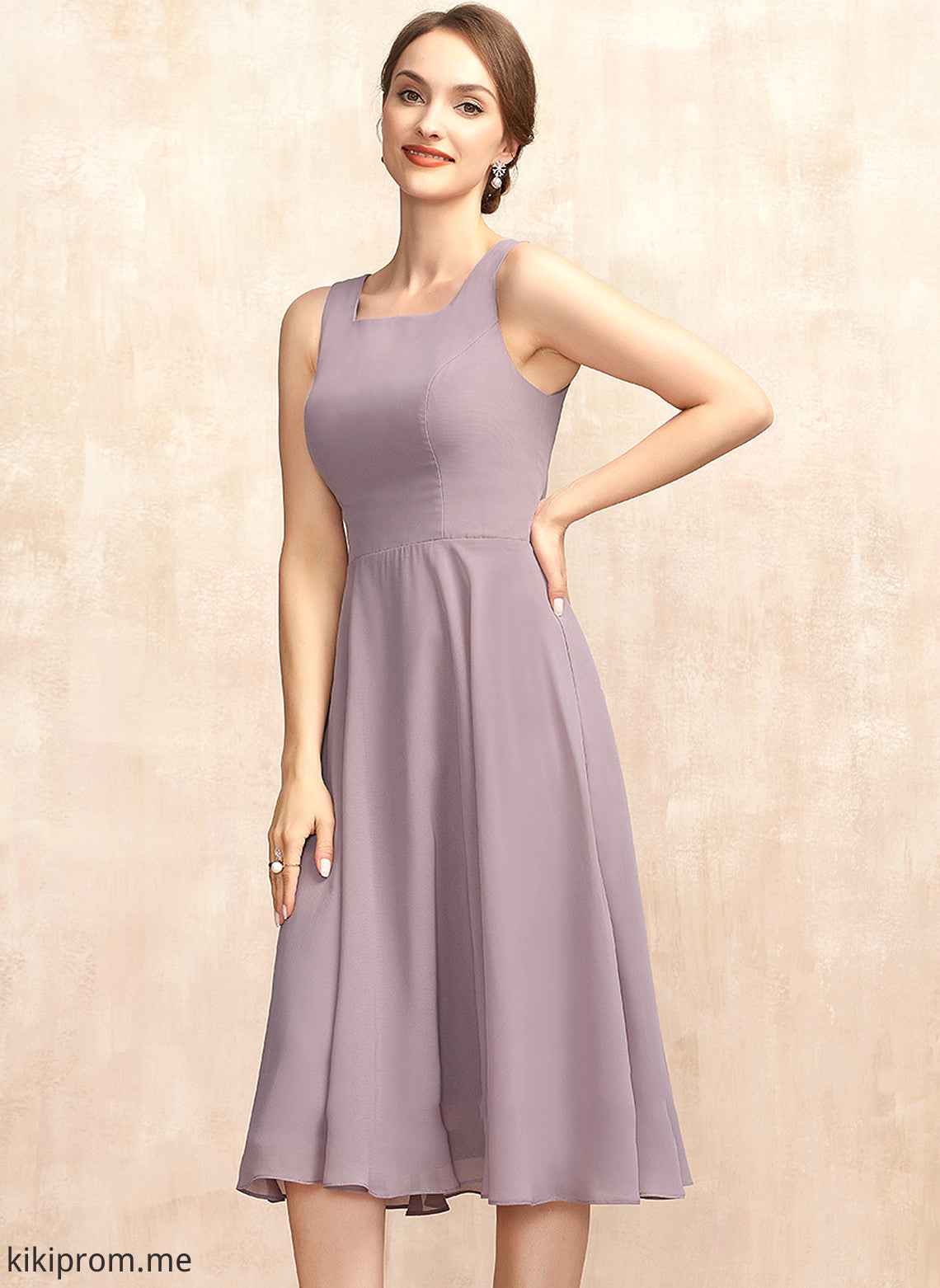 Chiffon of Tatum Bride A-Line Mother Square the Mother of the Bride Dresses Dress Knee-Length Neckline