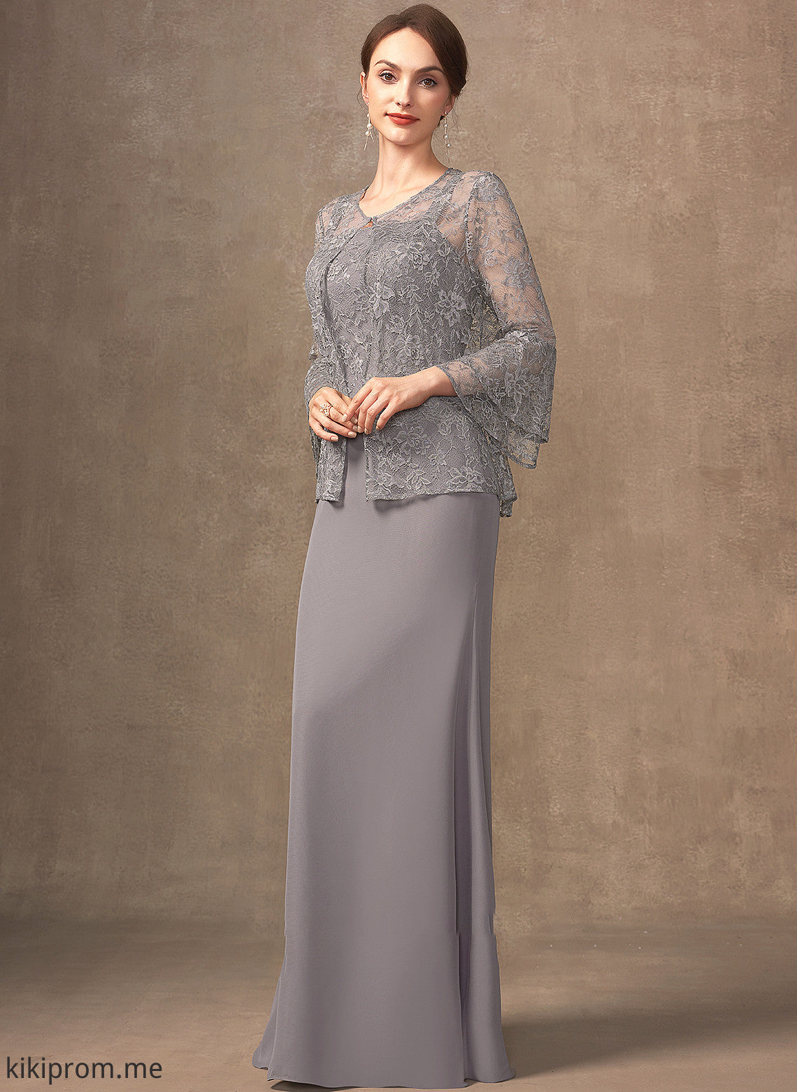 Chiffon Bride Square Floor-Length Mother Neckline Mother of the Bride Dresses Dress of Aylin Sheath/Column Lace the