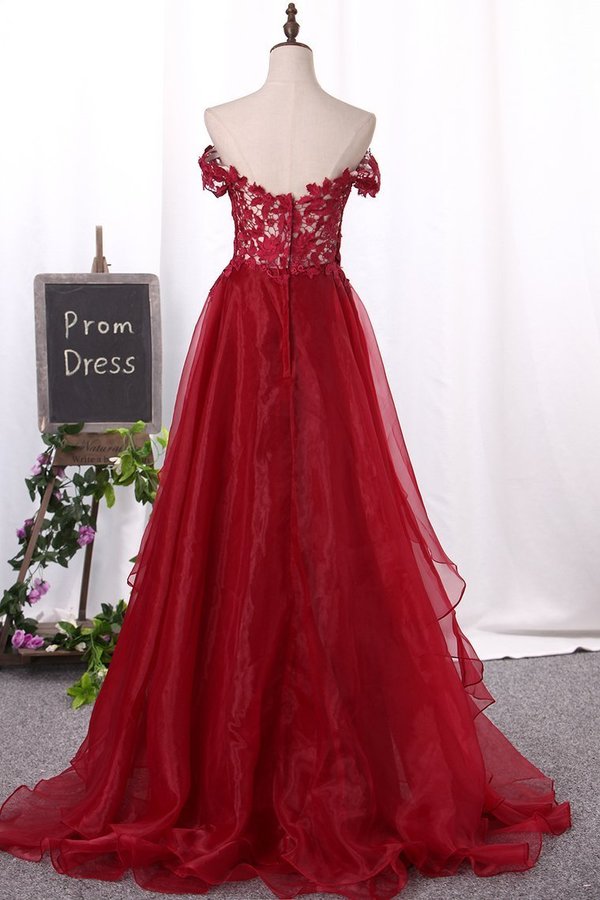 2024 Off The Shoulder Prom Dresses Organza With P87QM9ZC