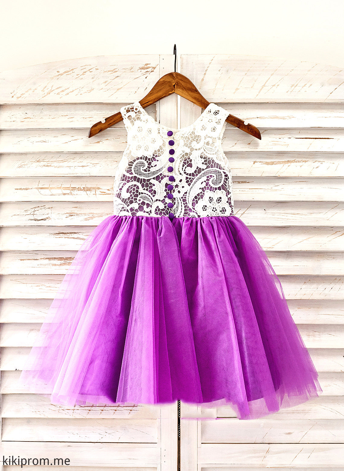 A-Line Flower With - Tulle Girl Sleeveless Neck Nathalia Knee-length Dress Scoop Flower Girl Dresses Lace