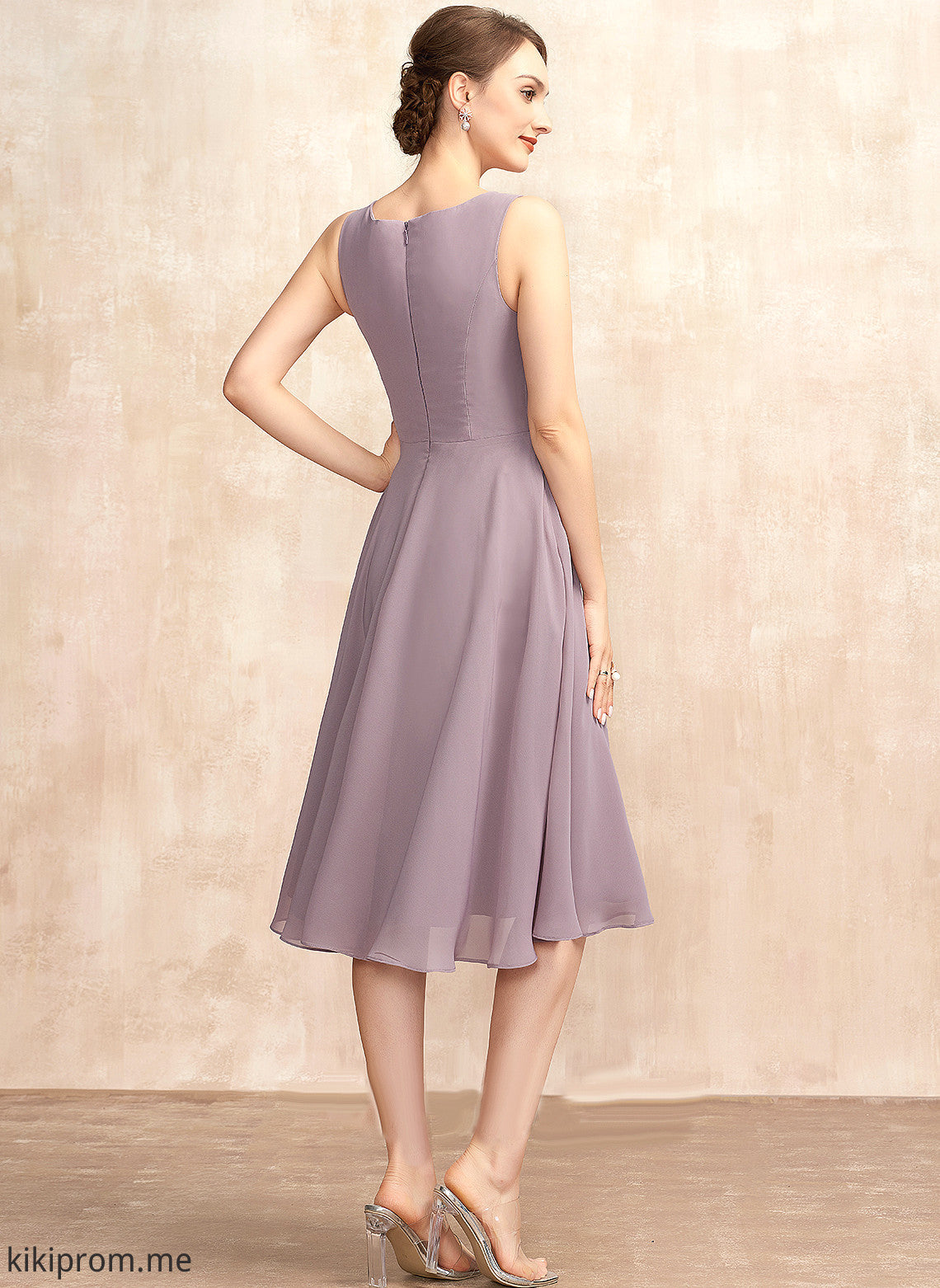 Chiffon of Tatum Bride A-Line Mother Square the Mother of the Bride Dresses Dress Knee-Length Neckline