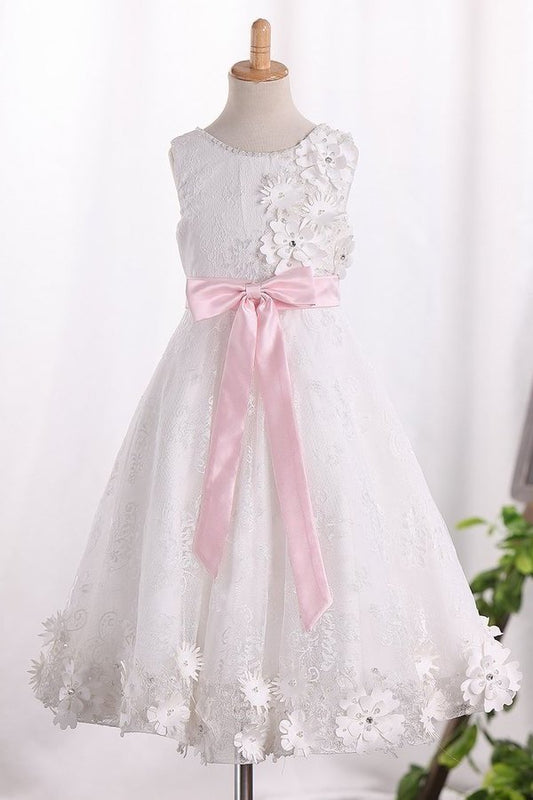 2024 Scoop A Line Lace Flower Girl P6LNJBC4