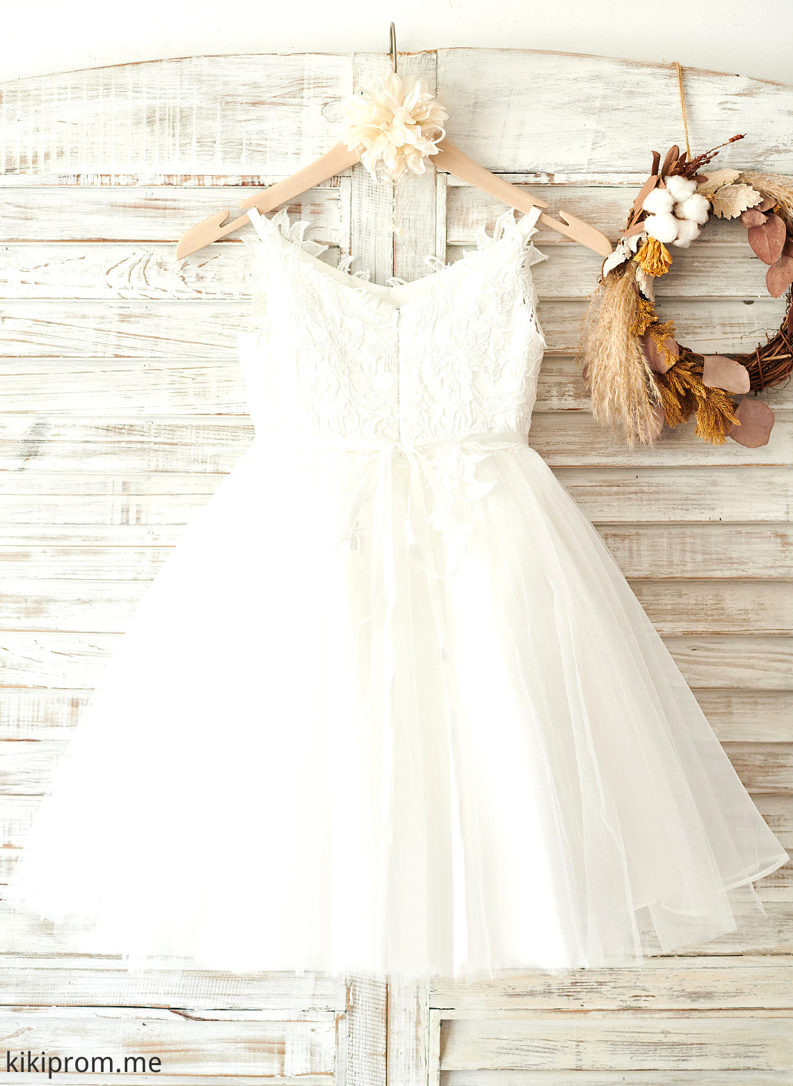 A-Line Dress Girl Tulle/Lace - Knee-length Raquel Sleeveless Flower Flower Girl Dresses Straps