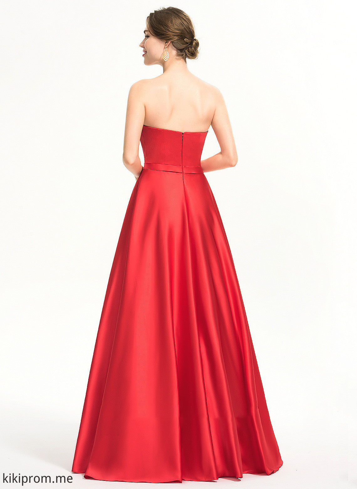 Rubi Beading Pockets Prom Dresses Ball-Gown/Princess Floor-Length With Satin Sequins Sweetheart