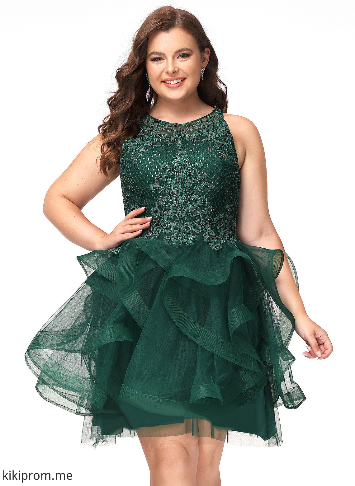 With Short/Mini Prom Dresses Lace Tulle Ball-Gown/Princess Scoop Kim Sequins