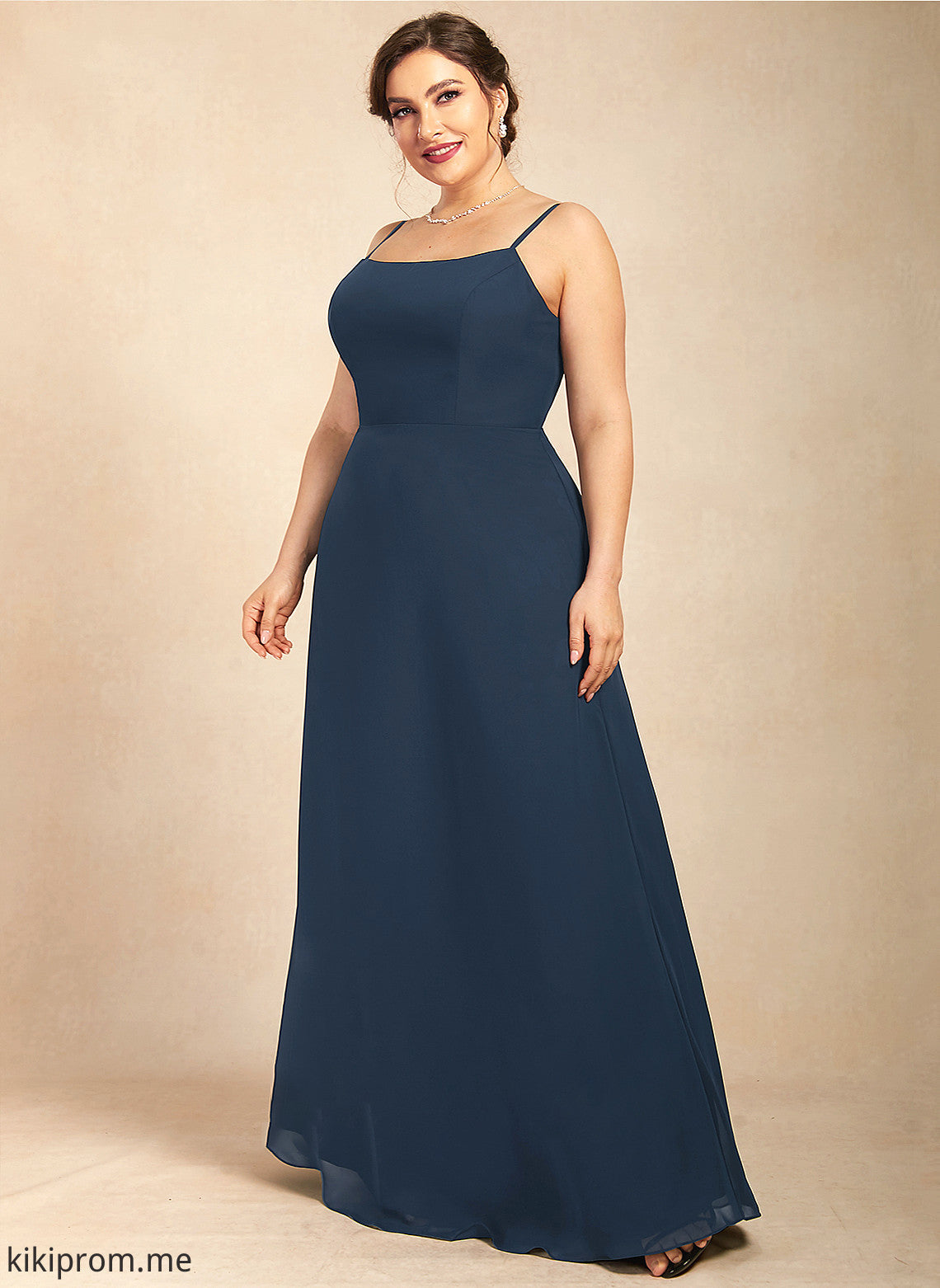 Mother of the Bride Dresses Neckline Bride Mother the Chiffon A-Line Dress Square Iyana Floor-Length of