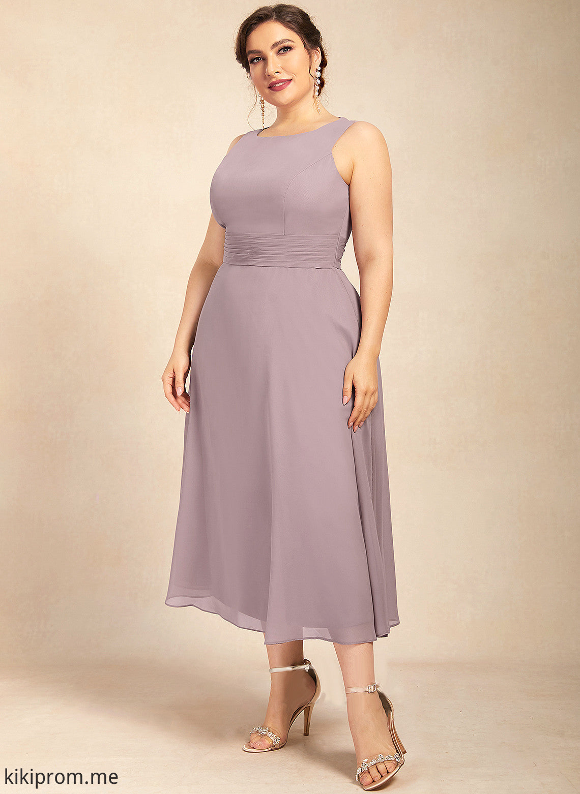 Tea-Length the With Mother of the Bride Dresses Mother Neck Chiffon Dress Bride of A-Line Savanah Ruffle Scoop