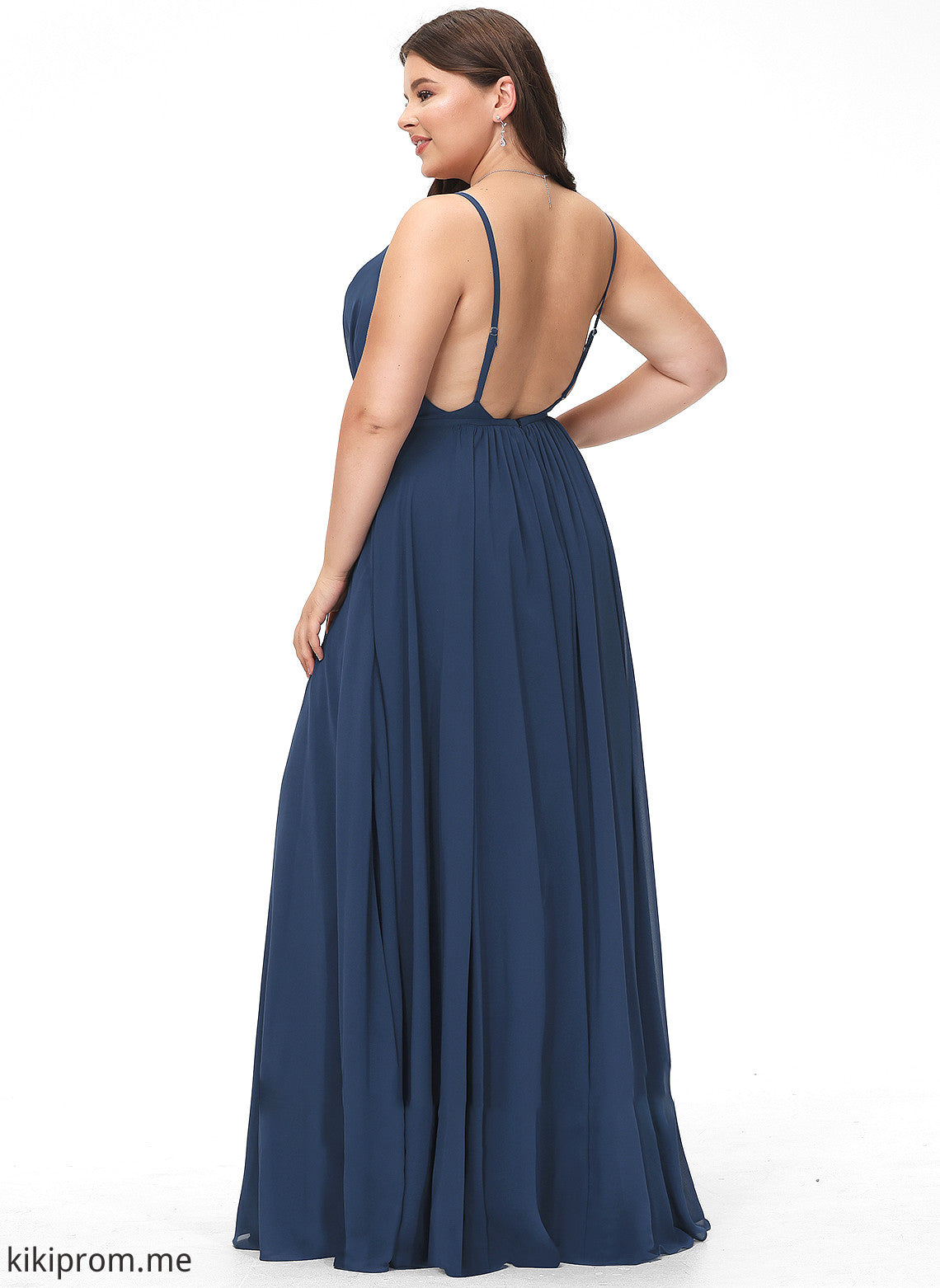 With Split Prom Dresses Floor-Length V-neck Ada Front A-Line