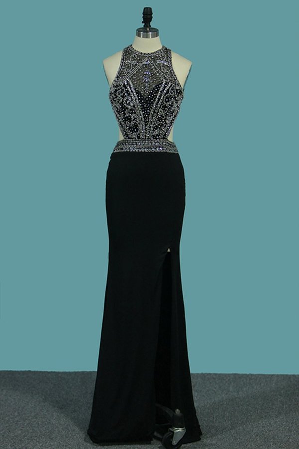 2024 Open Back Scoop With Beads And Slit P269THE6