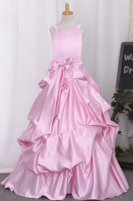 2024 Ball Gown Flower Girl Dresses Straps Floor P12XMXJP