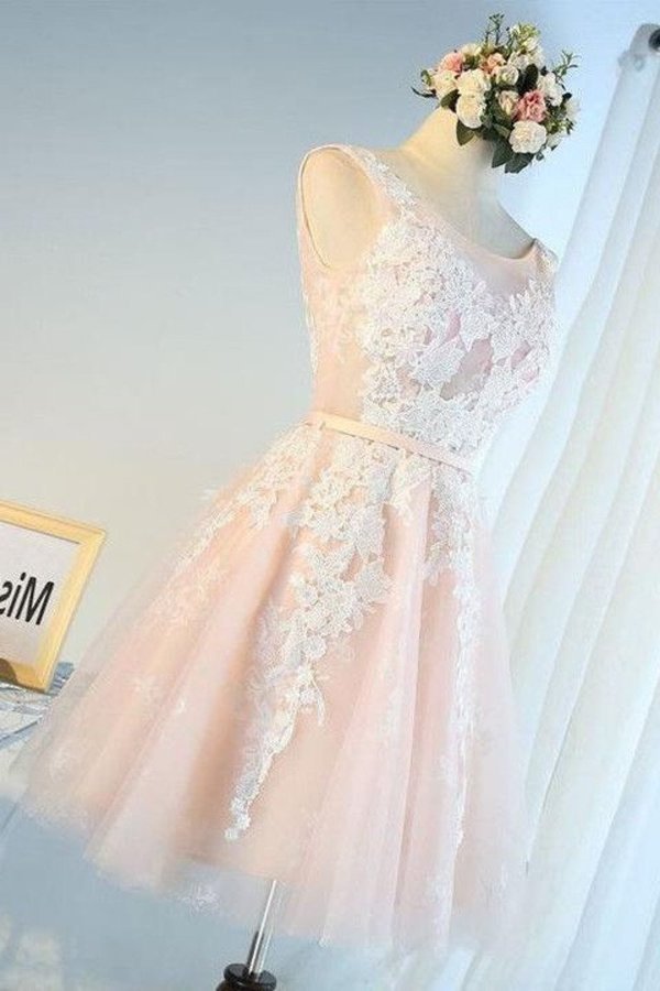 2024 New Arrival Homecoming Dresses A Line Scoop Tulle PNMNEB4T