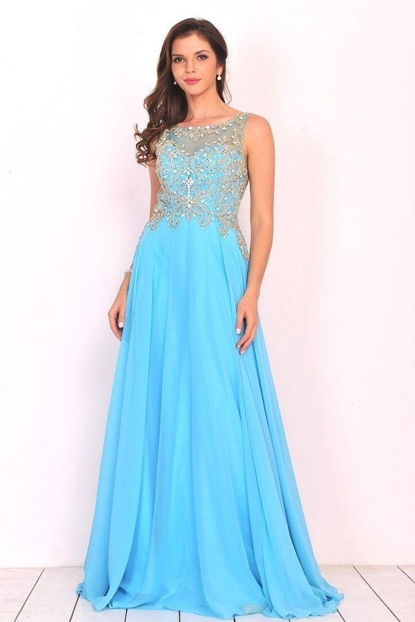 2024 Prom Dresses Scoop Chiffon With Beading A PTPS21JR