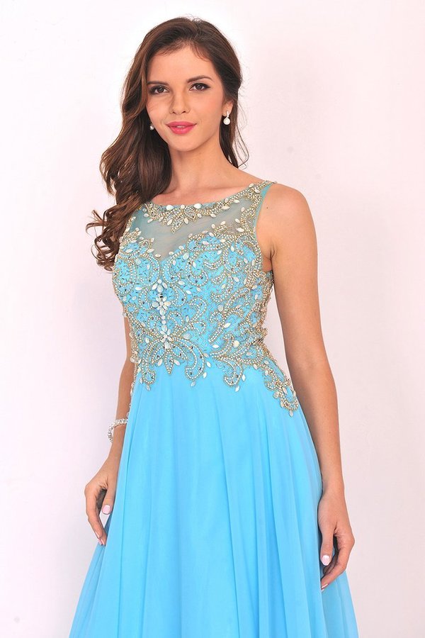 2024 Prom Dresses Scoop Chiffon With Beading A PTPS21JR