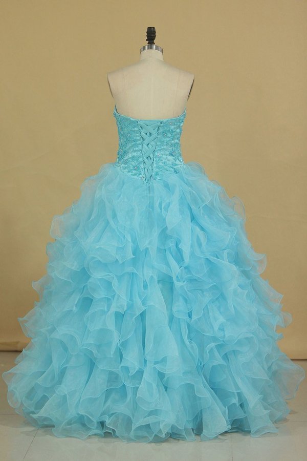 2024 Sweetheart Beaded Bodice Organza Quinceanera Dresses PQKCEPXX