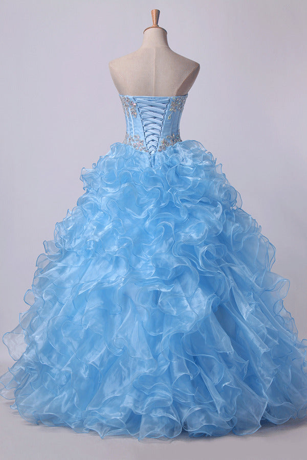 2024 Sweetheart Quinceanera Dresses Ball Gown Organza P7XN71MY