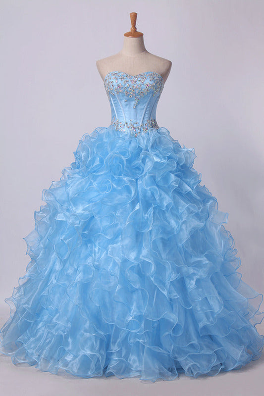 2024 Sweetheart Quinceanera Dresses Ball Gown Organza P7XN71MY