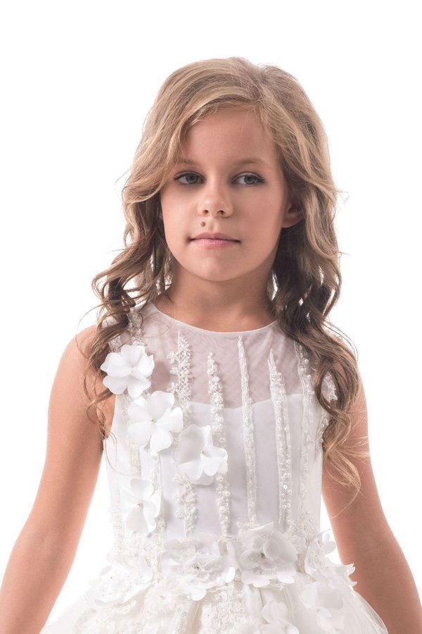 2024 Flower Girl Dresses A Line Scoop Tulle With Beads And PQQ7SZCP