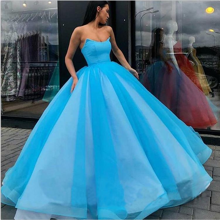 Sweetheart Strapless Yellow Long Modest Prom Gown, Ball Gown Quinceanera Dresses STF15441