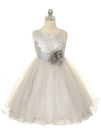 Ball Gown Jewel Sleeveless Hand-Made Flower Long Tulle Dresses TPP0007490