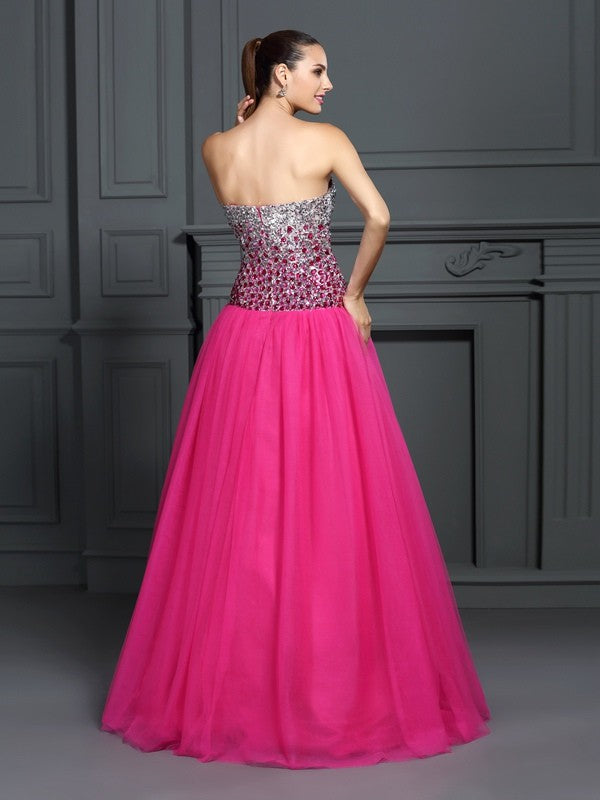 Ball Gown Sweetheart Sleeveless Long Organza Quinceanera Dresses TPP0004117