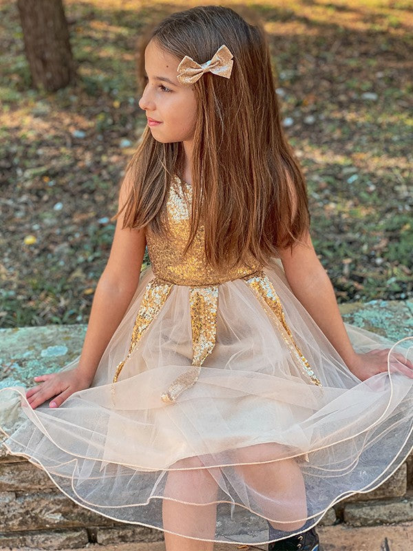 A-Line/Princess Tulle Sequin Scoop Sleeveless Short/Mini Flower Girl Dresses TPP0007545