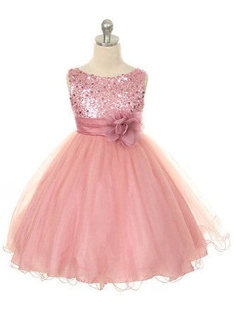 Ball Gown Jewel Sleeveless Hand-Made Flower Long Tulle Dresses TPP0007490