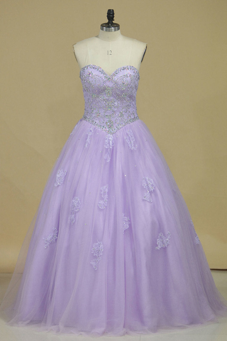 2024 Quinceanera Dresses Sweetheart Tulle With Beads And Jacket