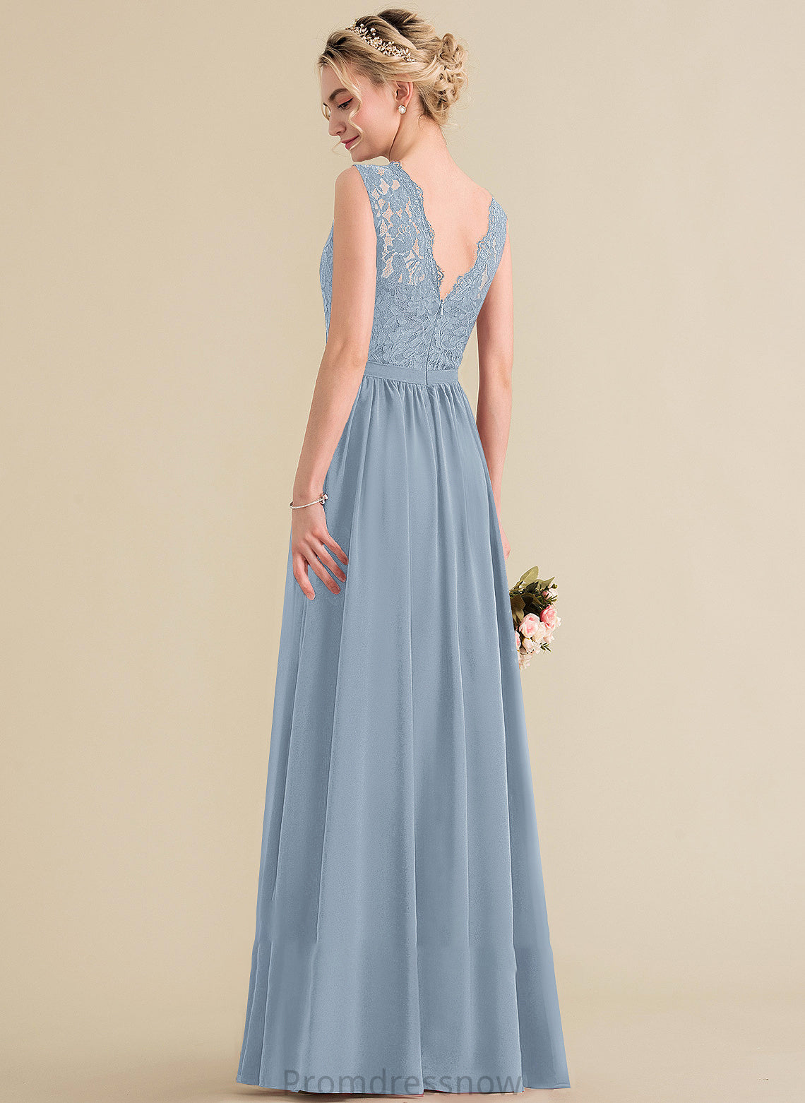 SplitFront Length Floor-Length Embellishment Neckline Silhouette Fabric A-Line ScoopNeck Kamora A-Line/Princess Floor Length Bridesmaid Dresses