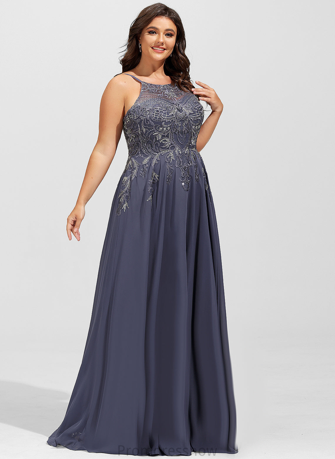 With Prom Dresses Scoop Chiffon A-Line Brooklyn Floor-Length Sequins