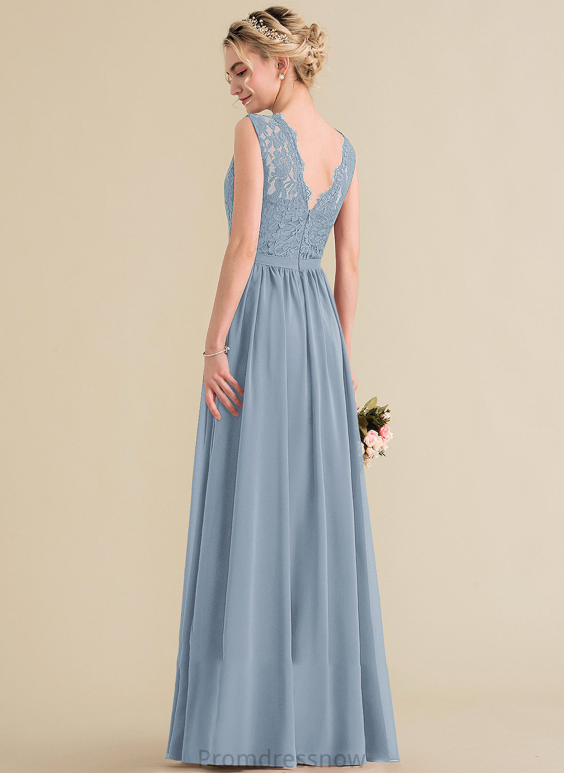 SplitFront Length Floor-Length Embellishment Neckline Silhouette Fabric A-Line ScoopNeck Kamora A-Line/Princess Floor Length Bridesmaid Dresses