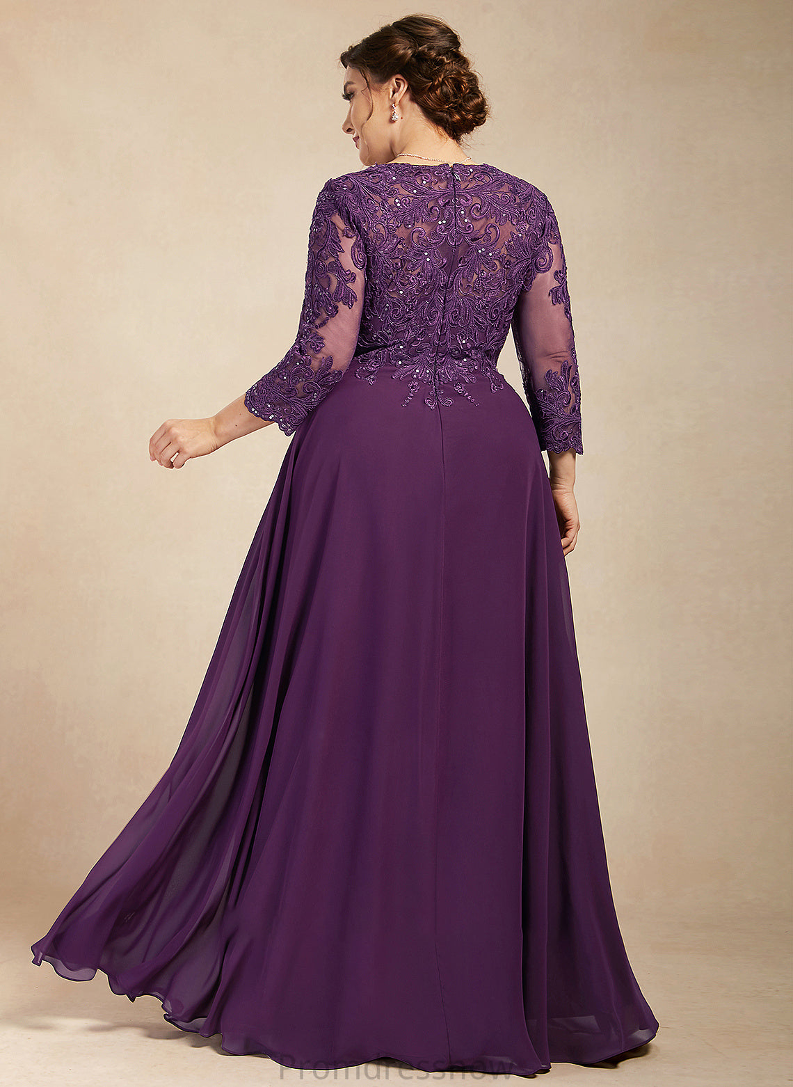 With Mother of the Bride Dresses Neck Floor-Length A-Line Chiffon Scoop Jocelyn the Lace Mother Bride Sequins Dress of