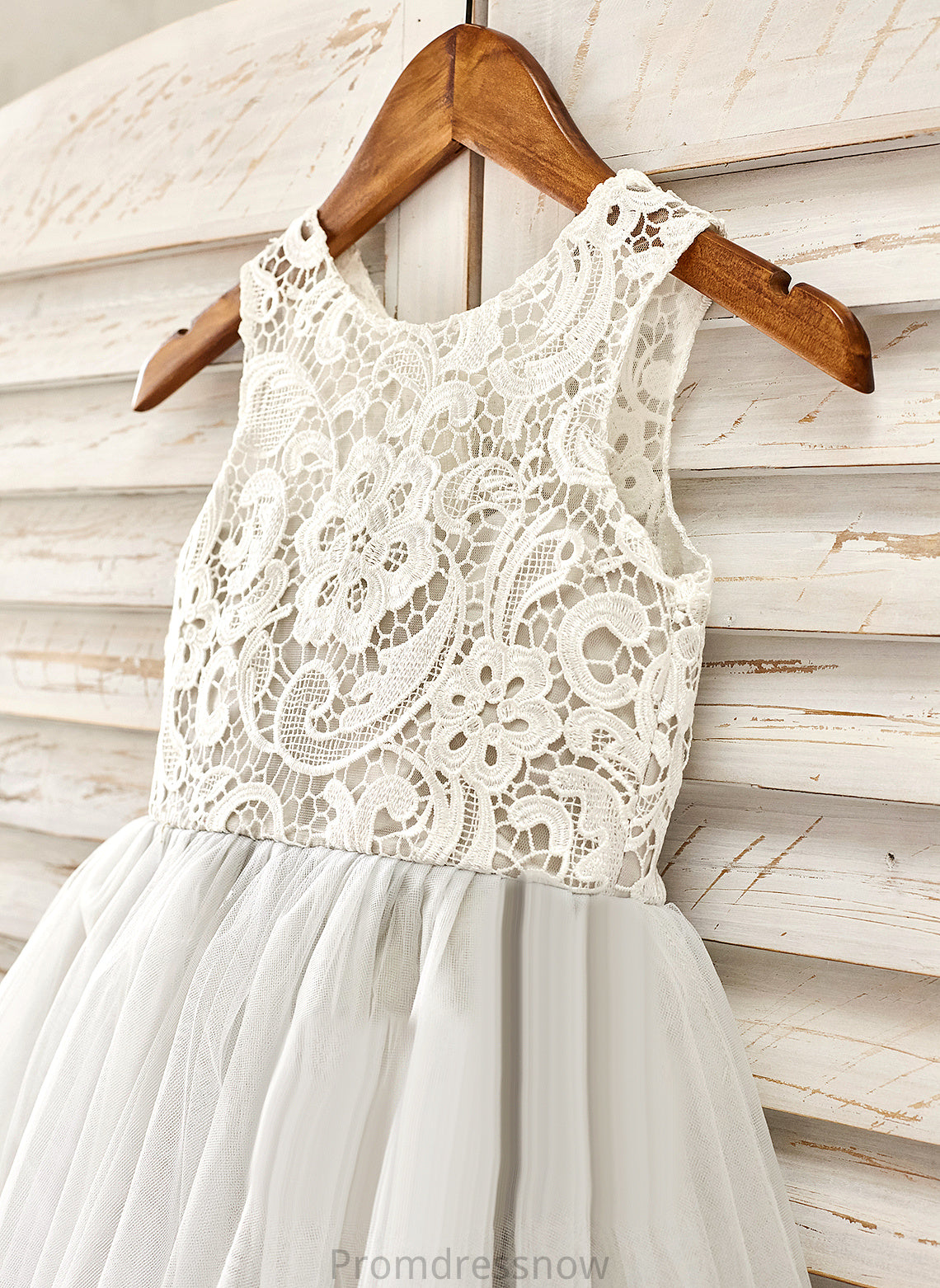 With Tulle Flower Sleeveless A-Line Neck Flower Girl Dresses - Knee-length India Scoop Girl Dress Lace