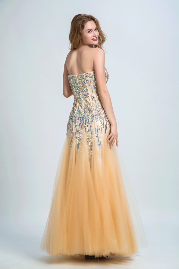 2024 Prom Dresses Sweetheart Mermaid Tulle With Beading