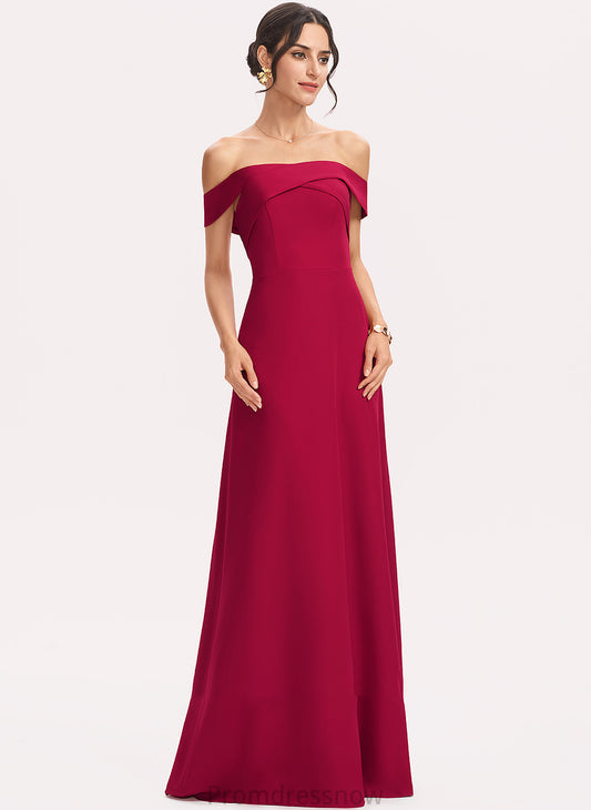 Embellishment Off-the-Shoulder Floor-Length Ruffle Fabric Length Neckline Sheath/Column Silhouette Brenda Natural Waist Sleeveless Bridesmaid Dresses