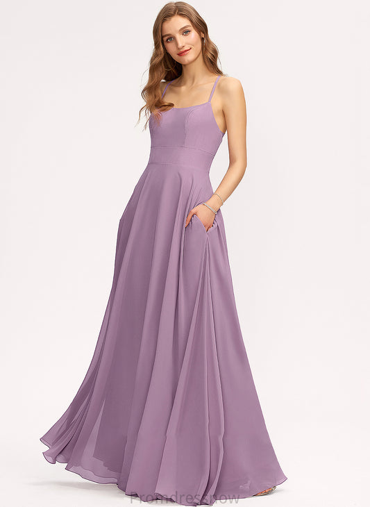 Floor-Length A-Line Pockets Embellishment ScoopNeck Silhouette Length Neckline Fabric Rita A-Line/Princess Sleeveless Bridesmaid Dresses