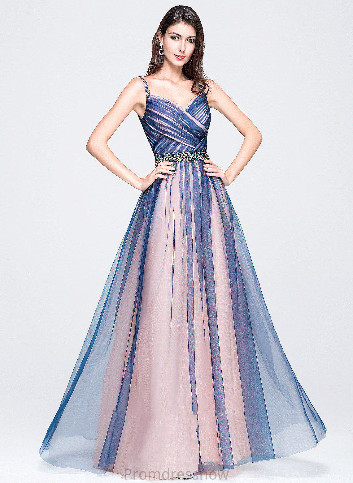 With Sequins Sweetheart Prom Dresses Margery Ball-Gown/Princess Floor-Length Tulle Ruffle Beading