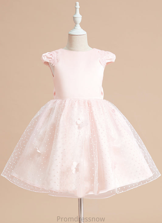 Ball-Gown/Princess - Flower Dress Amanda With Flower Girl Dresses Scoop Bow(s) Girl Sleeveless Neck Knee-length Satin/Tulle