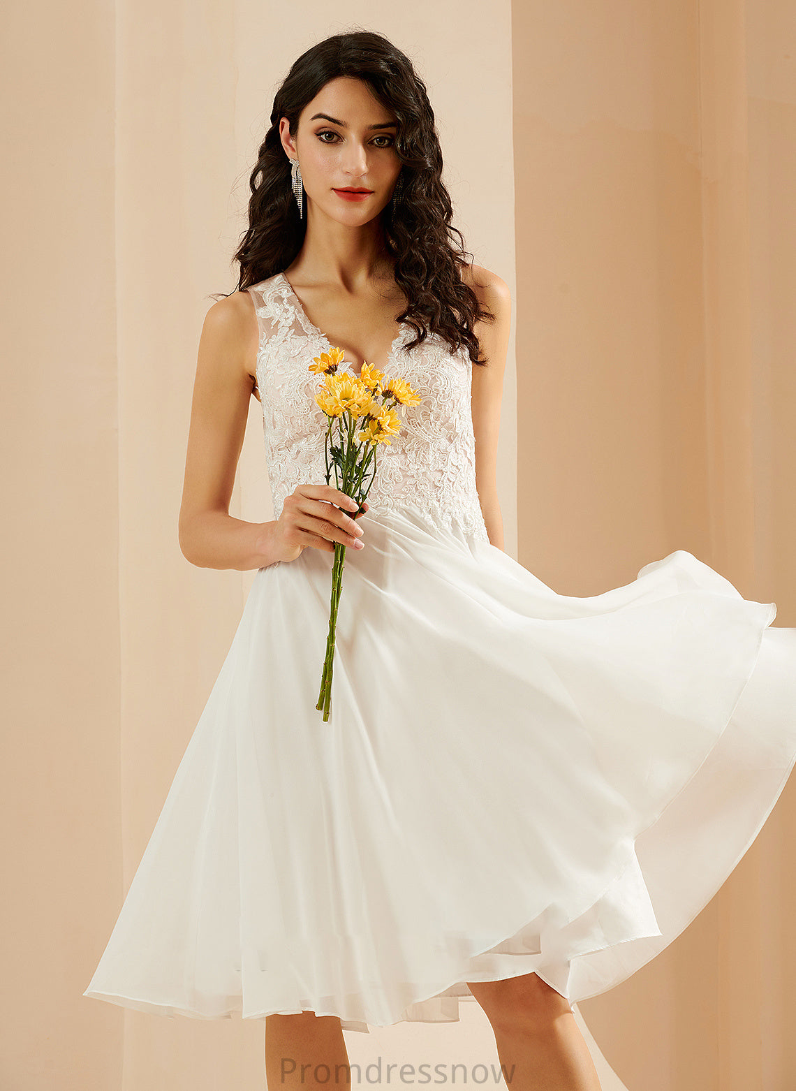 With Wedding Dresses Martha Dress Sequins V-neck Wedding A-Line Lace Knee-Length