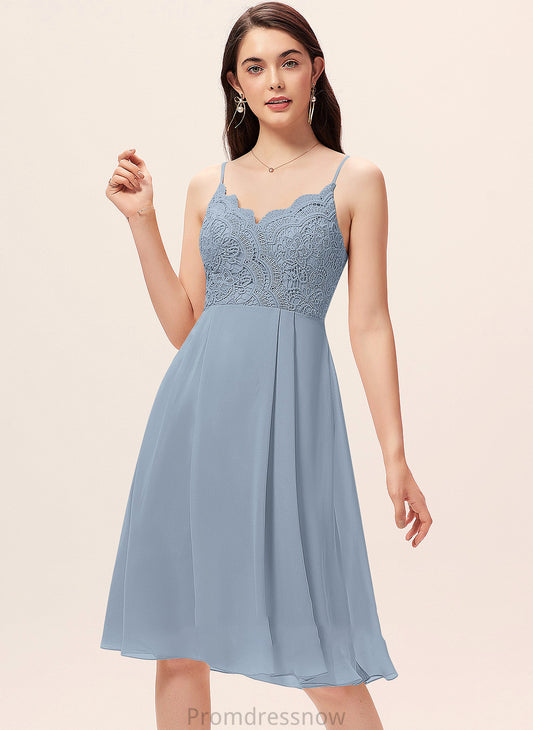 Neckline V-neck Knee-Length Silhouette Length A-Line Lace Straps Fabric Minnie Natural Waist Floor Length Bridesmaid Dresses