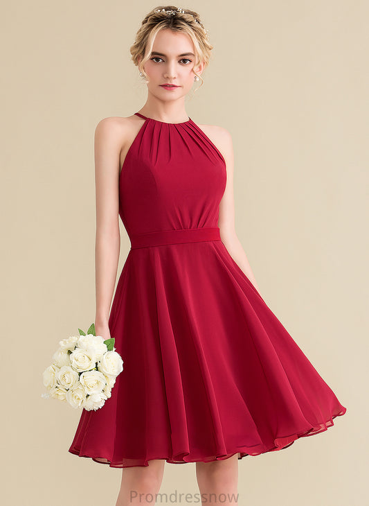 Silhouette Fabric ScoopNeck Length Bow(s) Knee-Length Ruffle Embellishment A-Line Neckline Ali Floor Length Bridesmaid Dresses