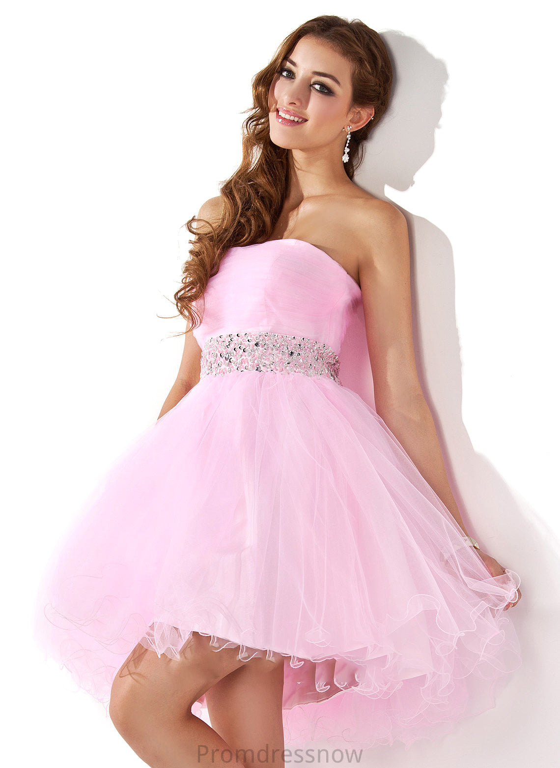 With Sweetheart A-Line/Princess Short/Mini Beading Kaya Sequins Prom Dresses Tulle