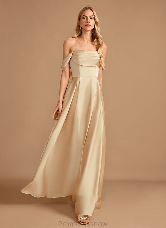 Neckline SplitFront A-Line Floor-Length Fabric Silhouette Length Pockets Off-the-Shoulder Embellishment Brianna Sleeveless Bridesmaid Dresses