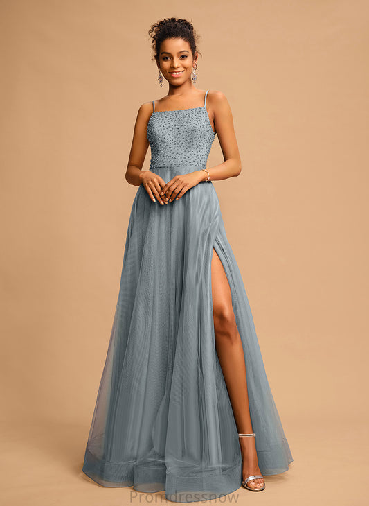 With Square Prom Dresses Jakayla Tulle Floor-Length Sequins Ball-Gown/Princess Beading