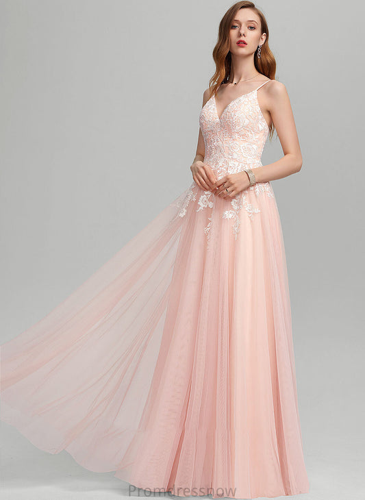 With Maud Ball-Gown/Princess Prom Dresses Sweetheart Floor-Length Sequins Tulle