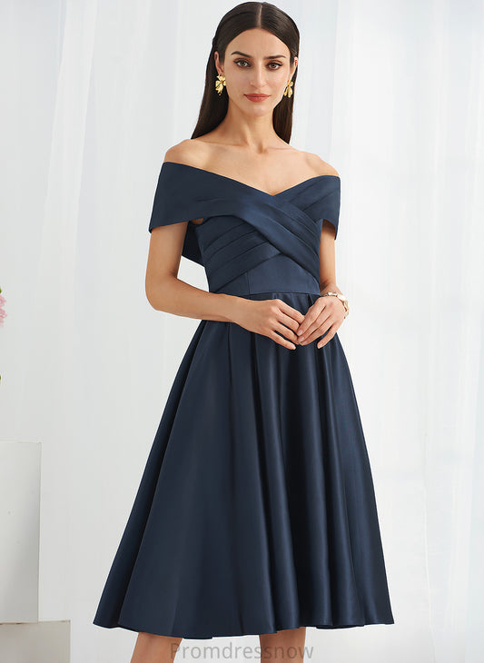 Knee-Length Fabric Embellishment Off-the-Shoulder Pockets Neckline Length Silhouette A-Line Maeve Spaghetti Staps Sleeveless Bridesmaid Dresses